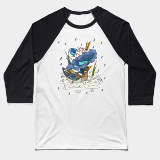 Minhwa: 2 Ducks under a Lotus Leaf F Type (Korean traditional/folk art) Baseball T-Shirt